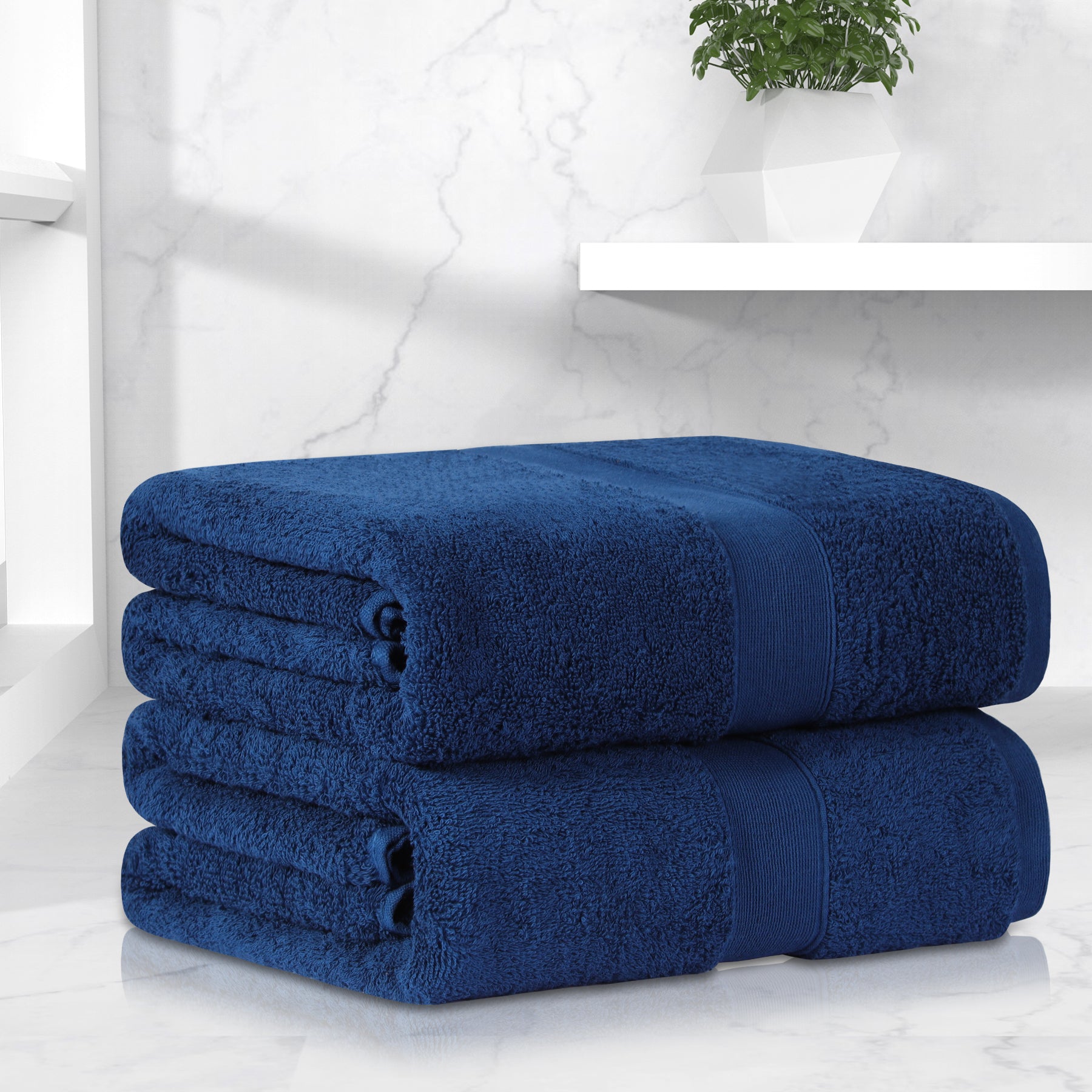 2Pcs Bath Sheet Sets 100% Cotton Bath Towels 90x180cm Bathroom