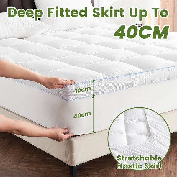 LINENOVA Luxury 10CM 1500GSM Bamboo Mattress Topper  All Size