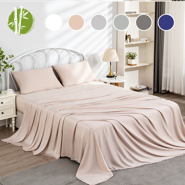 LINENOVA 100% Natural Bamboo Bed Sheet Set All Size 8 Colors