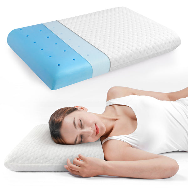 LINENOVA  Cooling Neck Support Pillow with Ventilated Gel Memory Foam
