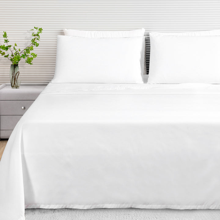 LINENOVA 1200TC Ultra Soft Microfibre Bed Sheets Single White