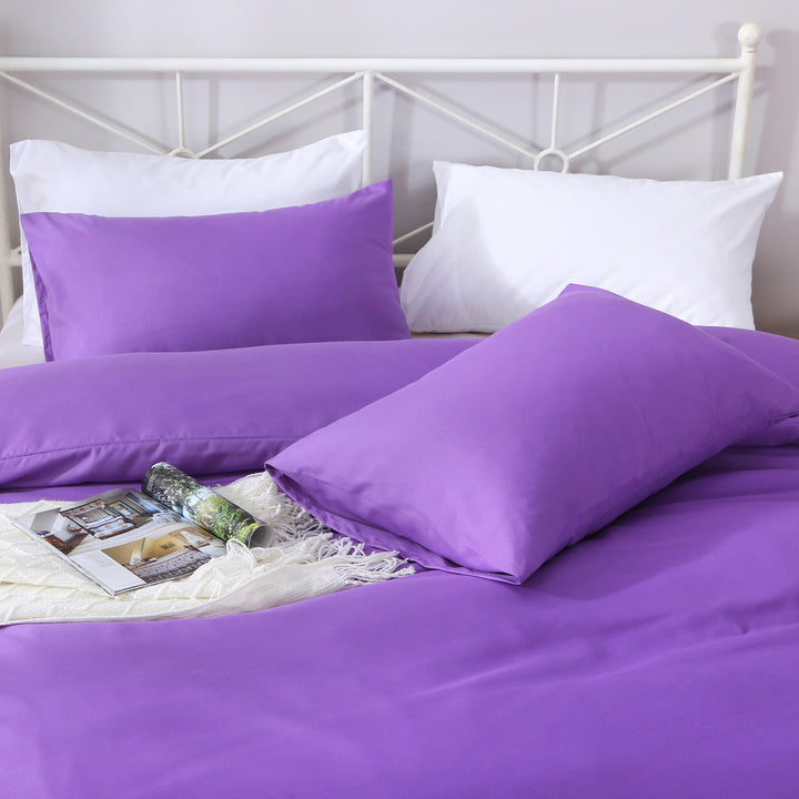 Pillowcases with Bed Quilt Cover Purple