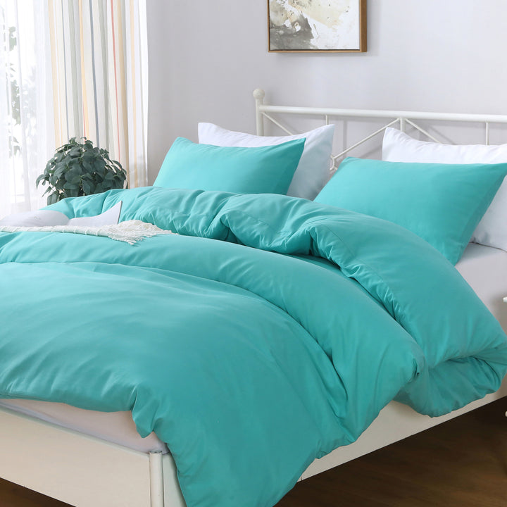 1200TC Microfibre Bed Quilt with Pillowcases Teal 