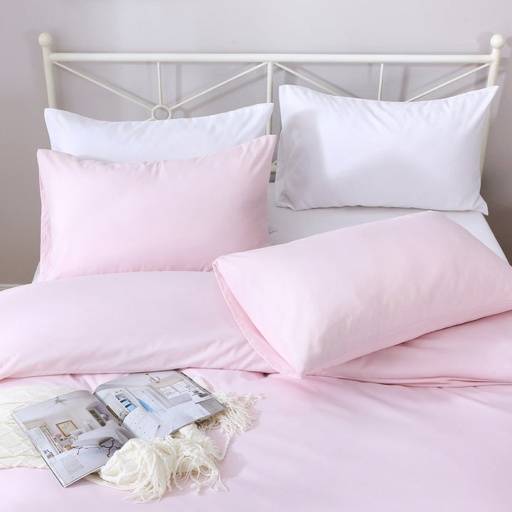 Pillowcases with Bed Quilt Cover Light Pink