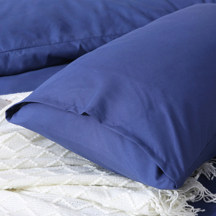 Pillowcases with Bed Quilt Cover Navy 