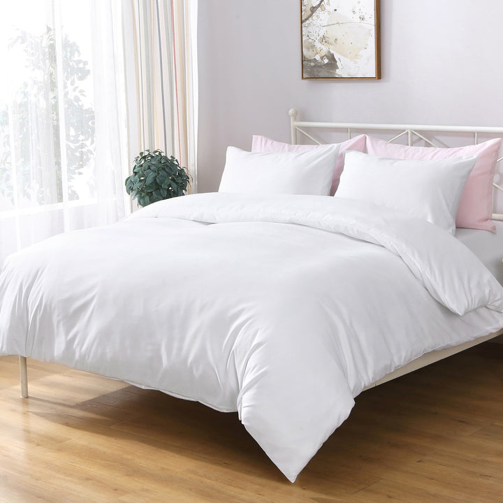 LINENOVA 1200TC Ultra Soft Microfibre Bed Quilt Cover Set White