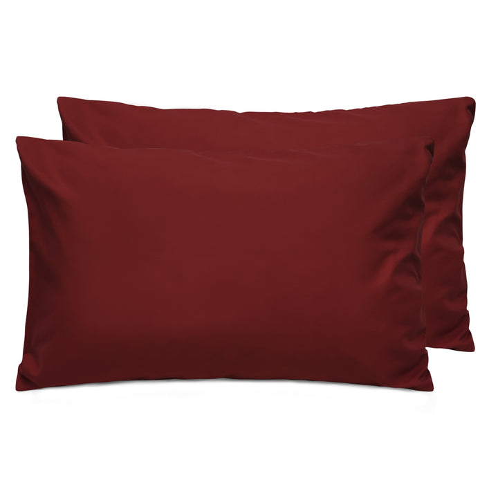 LINENOVA Microfibre Pillowcases Standard Burgundy