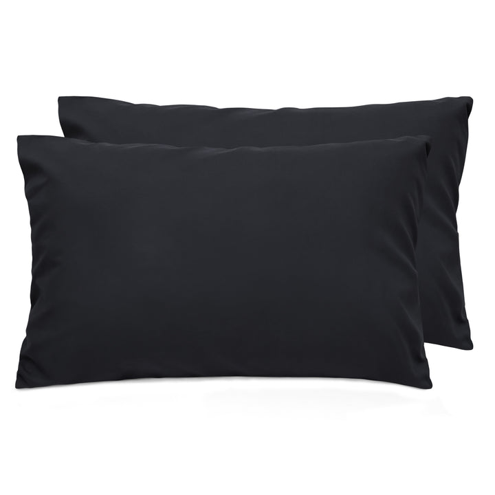 LINENOVA Microfibre Pillowcases Standard Black