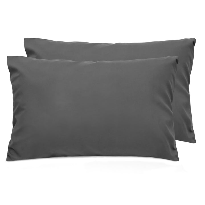 LINENOVA Microfibre Pillowcases Standard Dark Grey