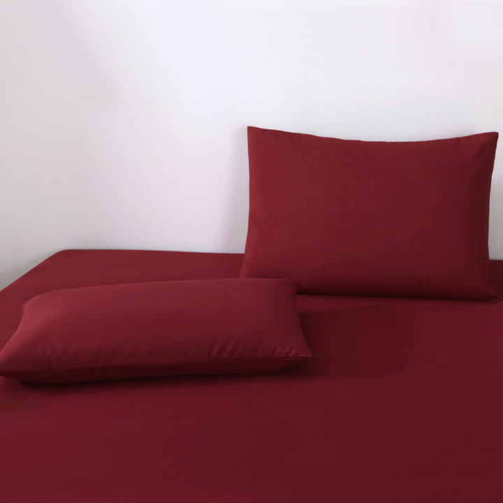 LINENOVA 1200TC Ultra Soft Microfibre Bed Sheets King Single Burgundy