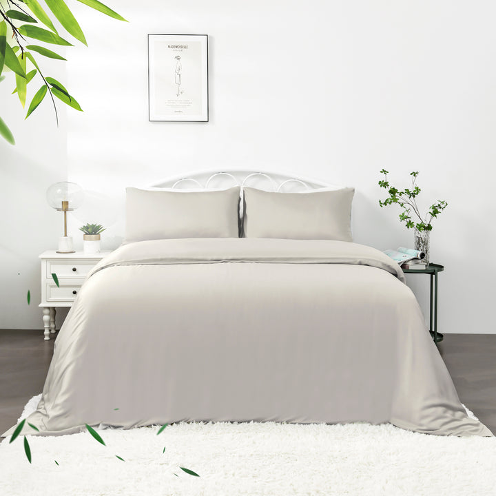 Linenova 100% Bamboo Bedding Quilt Cover Set Latte