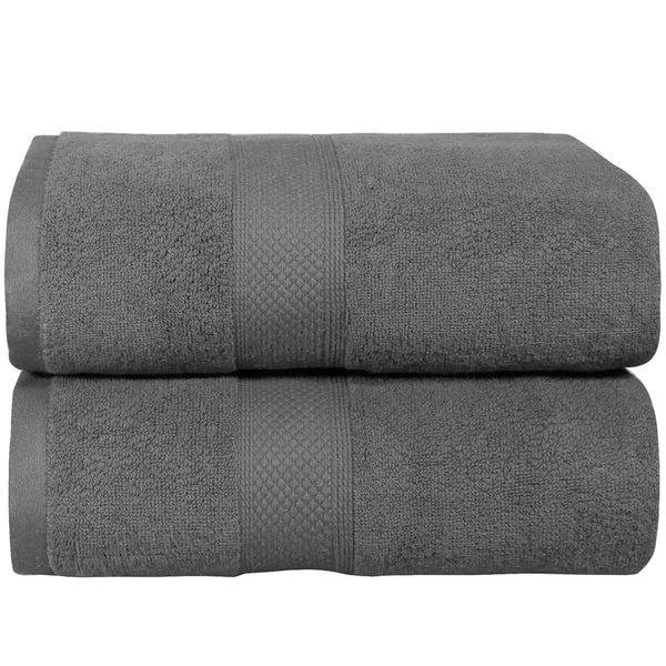LINENOVA 650GSM Cotton Bath Sheet Set 2Pcs Charcoal
