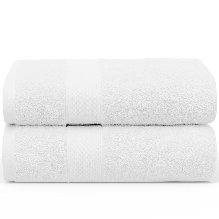 LINENOVA 650GSM Cotton Bath Sheet Set 2Pcs White
