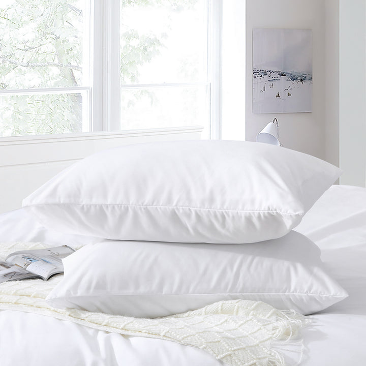 LINENOVA Microfibre Pillowcases Queen White