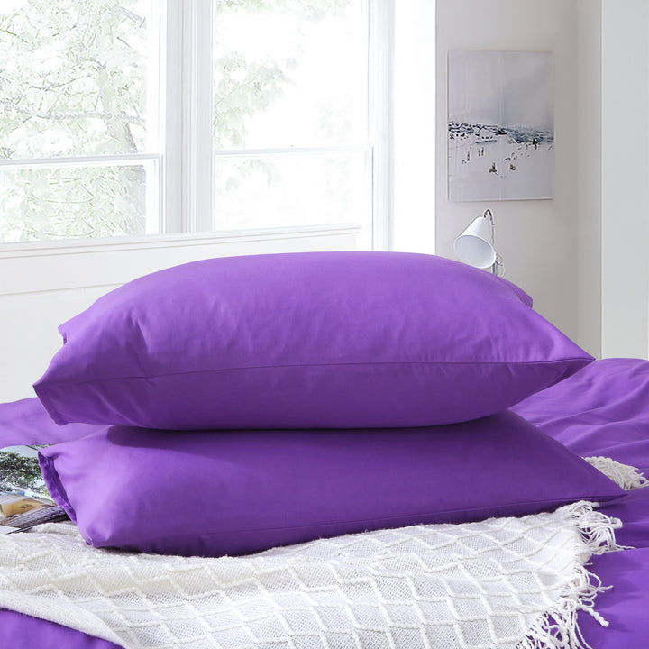 LINENOVA Microfibre Pillowcases Queen Purple