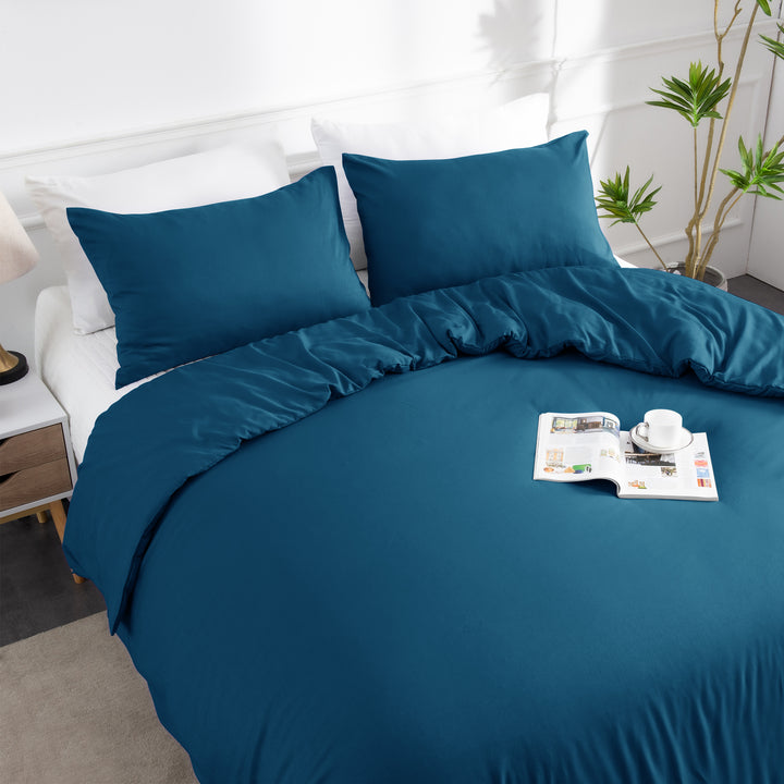 LINENOVA Bamboo Blend Bedding Quilt Cover Set Biscay Bluet