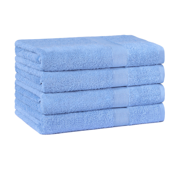 Linenova 550GSM Cotton bath Towel Set 4Pcs Blue Suede