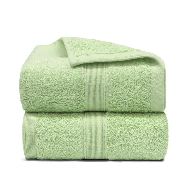 LINENOVA 550GSM Cotton Hand Towels Set 2Pcs Pea Pod