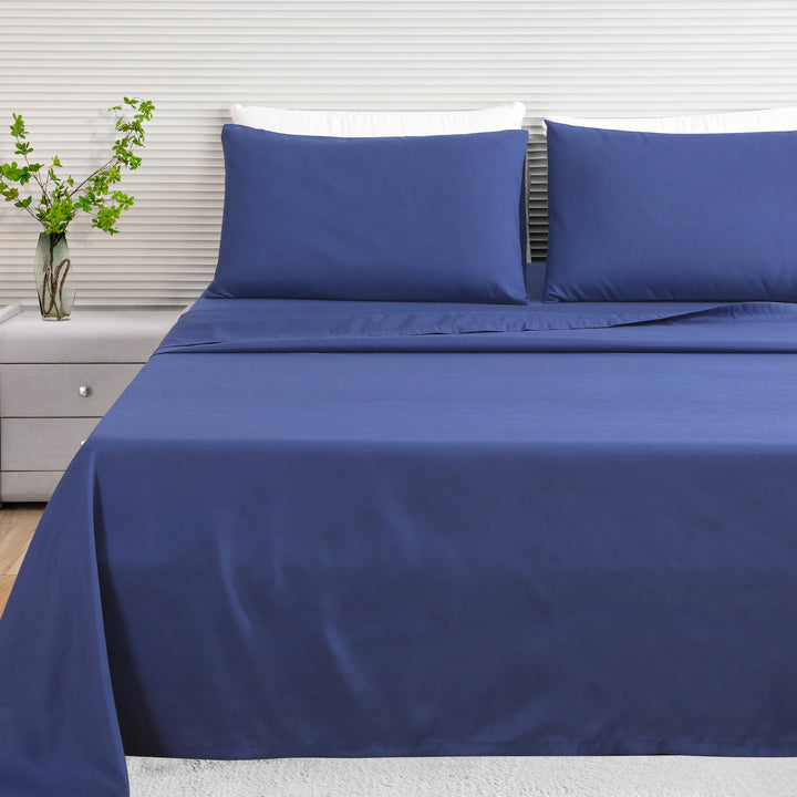 LINENOVA 1200TC Ultra Soft Microfibre Bed Sheets Single Navy