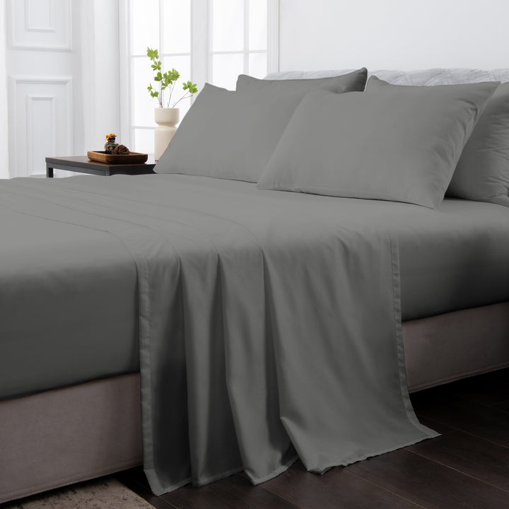 LINENOVA 1500TC Bamboo Blend Bed Sheet Set | King Single Black