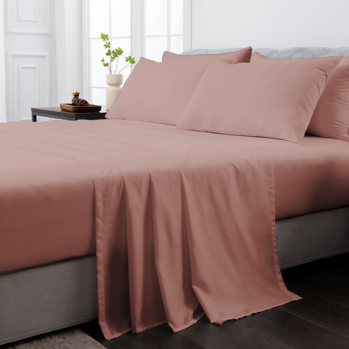 LINENOVA 1500TC Bamboo Blend Bed Sheet Set Dusty Pink