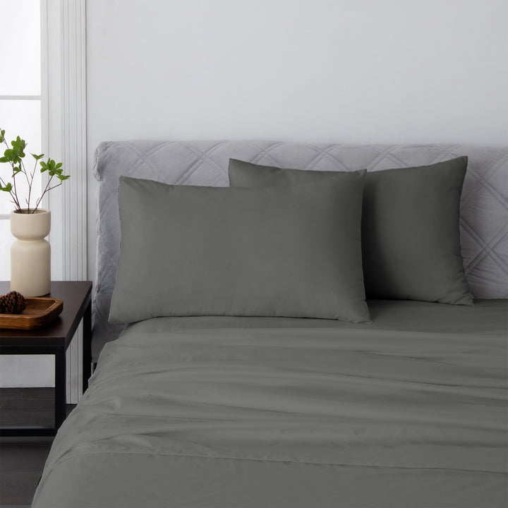 LINENOVA 1500TC Bamboo Blend Bed Sheet Set Dark Grey