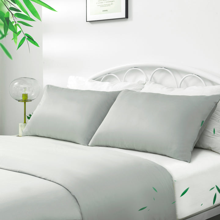 Bamboo Bedding Quilt Cover Set - Sage Green Queen