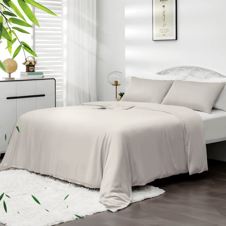 Bamboo Bedding Quilt Cover Set - Latte King