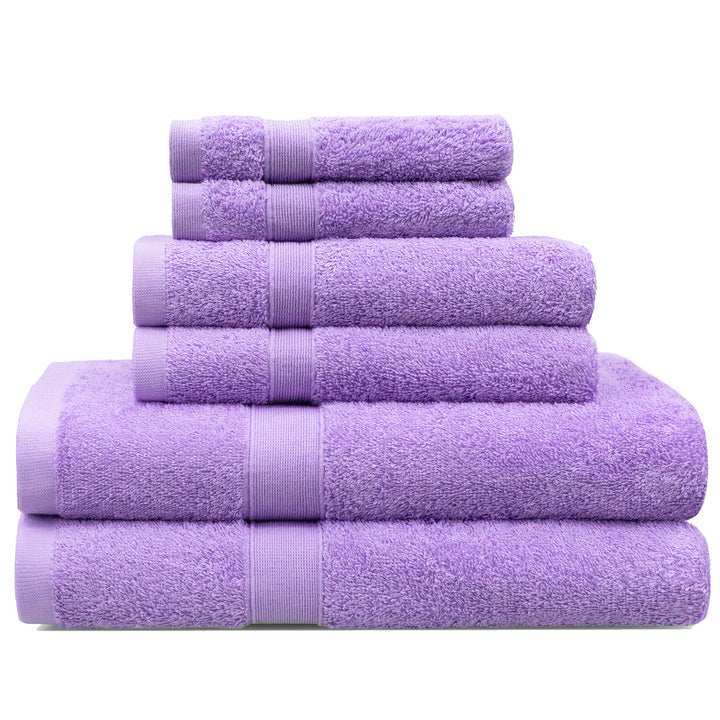 LINENOVA 550GSM Cotton Bath Towels Set 6Pcs Lavender