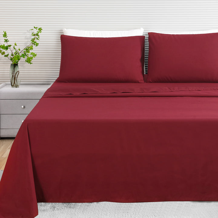LINENOVA 1200TC Ultra Soft Microfibre Bed Sheets Single Burgundy