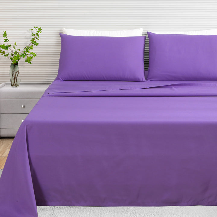 LINENOVA 1200TC Ultra Soft Microfibre Bed Sheets Single Purple